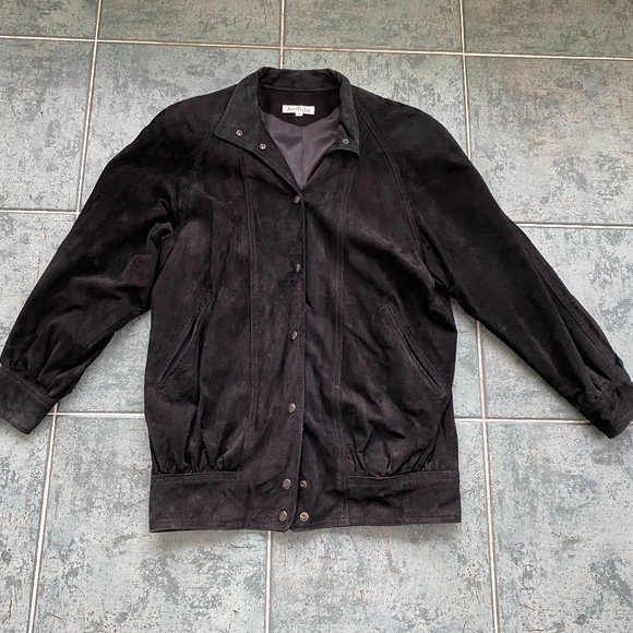 Ann Taylor Jackets & Blazers - Vintage Black Suede Oversize Bomber Jacket